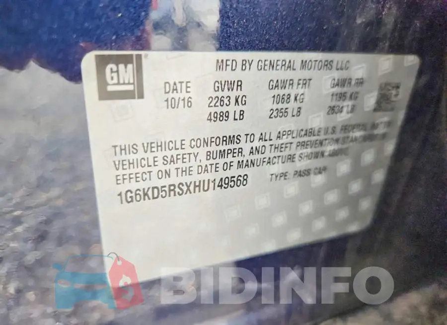 1G6KD5RSXHU149568 Photo# 12