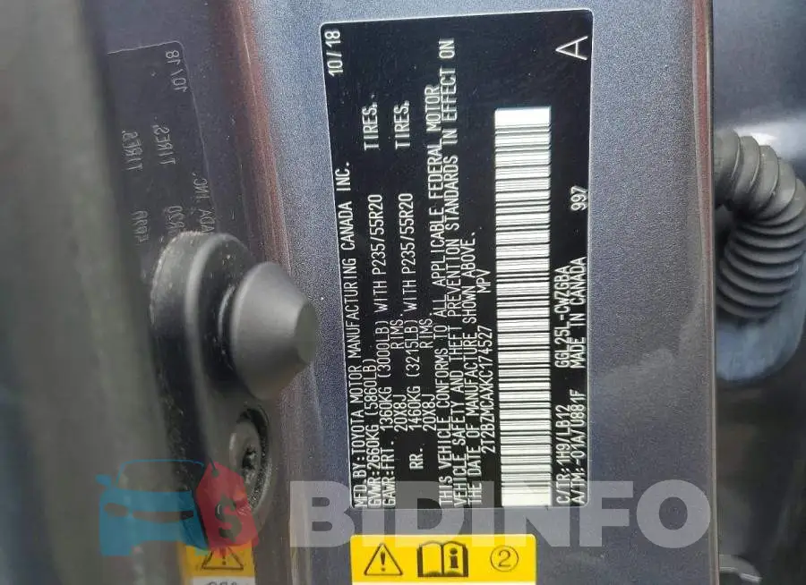 2T2BZMCAXKC174527 Photo# 13