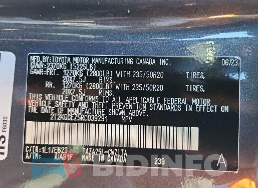 2T2KGCEZ5RC039291 Photo# 13