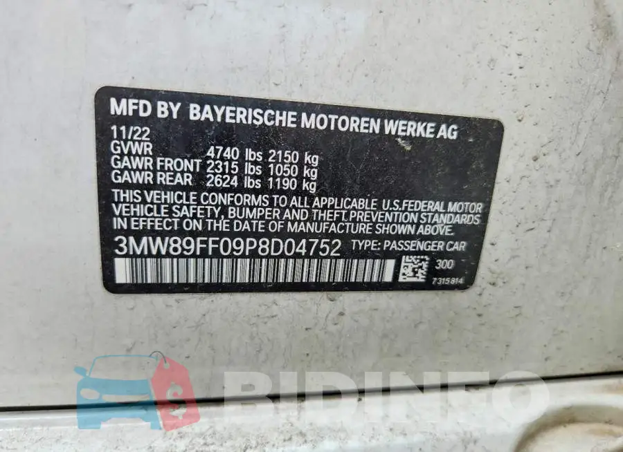 3MW89FF09P8D04752 Photo# 12