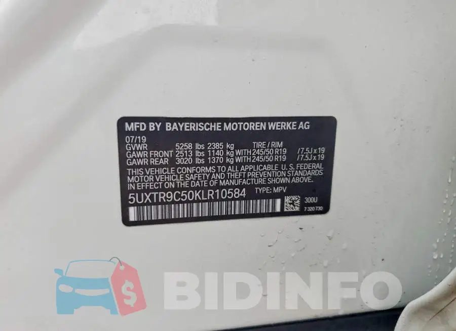 5UXTR9C50KLR10584 Photo# 14