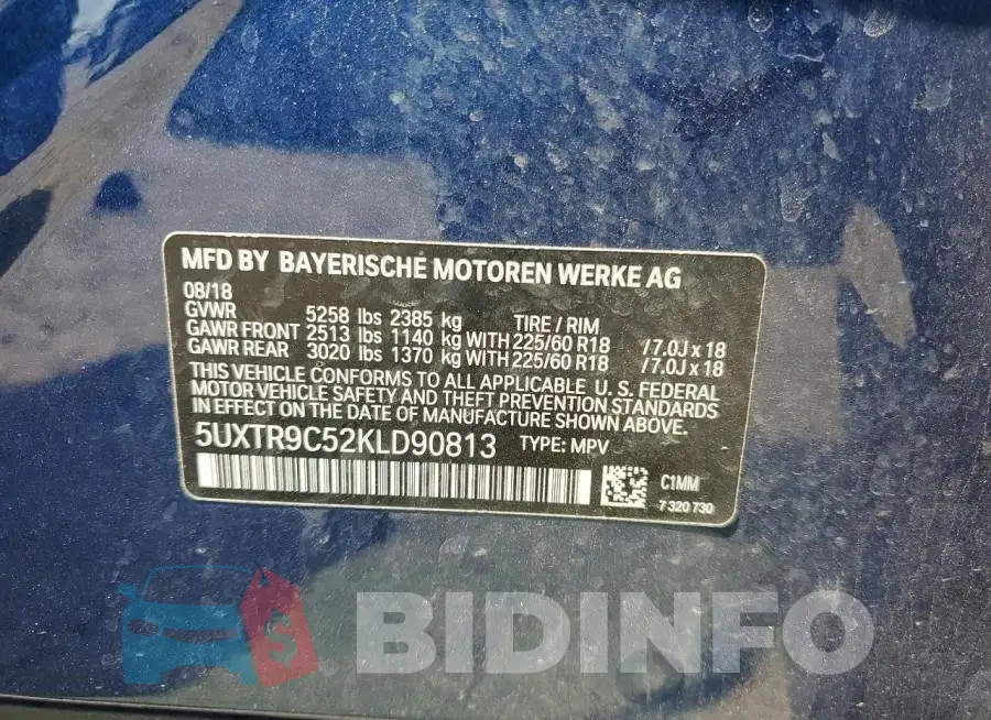 5UXTR9C52KLD90813 Photo# 13