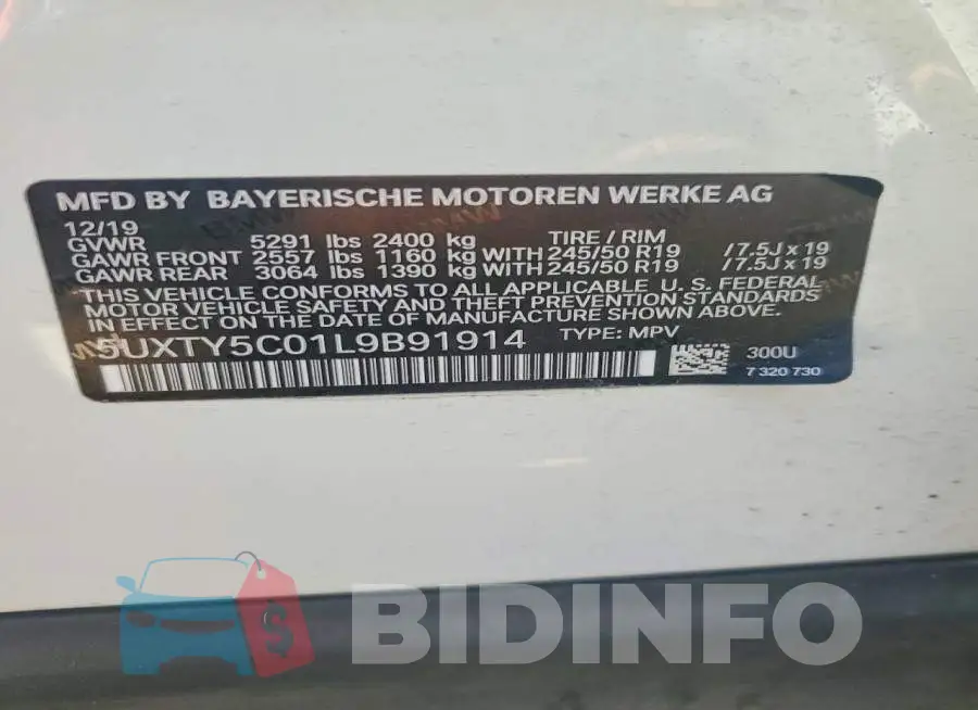 5UXTY5C01L9B91914 Photo# 13