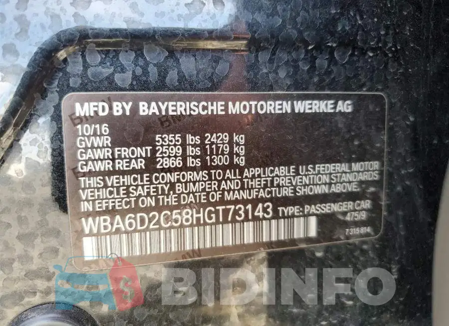 WBA6D2C58HGT73143 Photo# 12