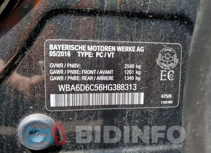 WBA6D6C56HG388313 Photo# 13