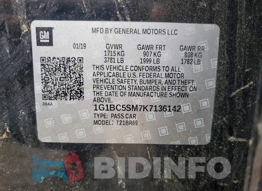 1G1BC5SM7K7136142 Photo# 13