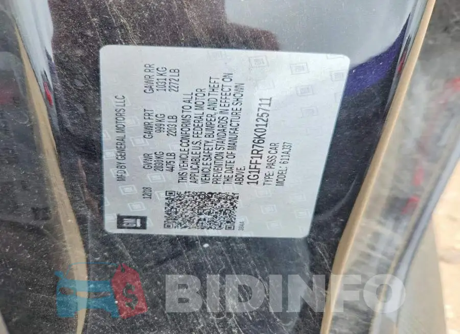 1G1FF1R76K0125711 Photo# 12