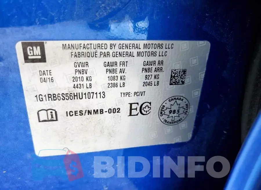 1G1RB6S56HU107113 Photo# 12