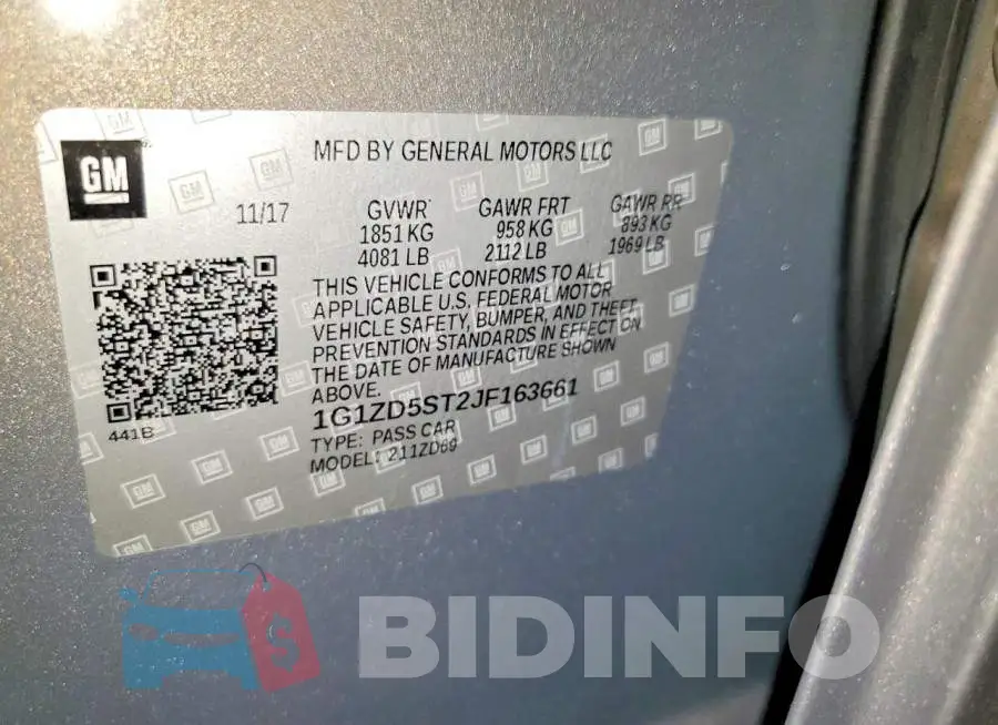 1G1ZD5ST2JF163661 Photo# 12
