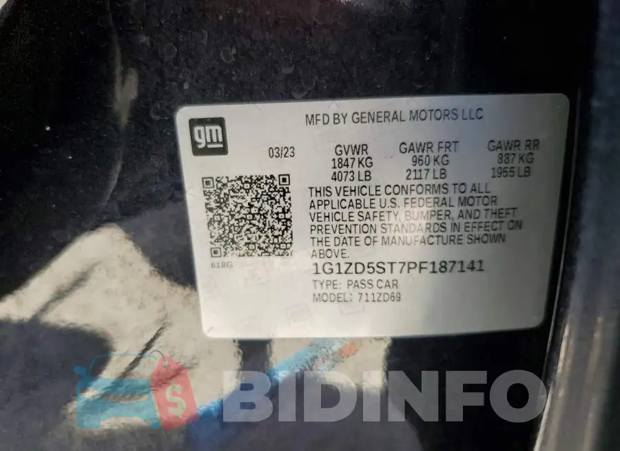 1G1ZD5ST7PF187141 Photo# 12