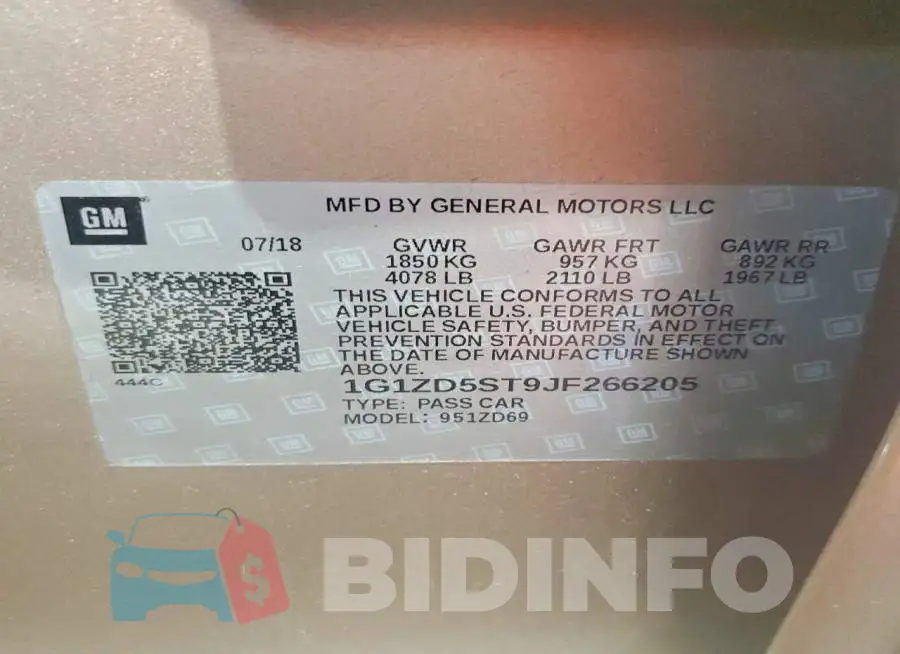 1G1ZD5ST9JF266205 Photo# 12