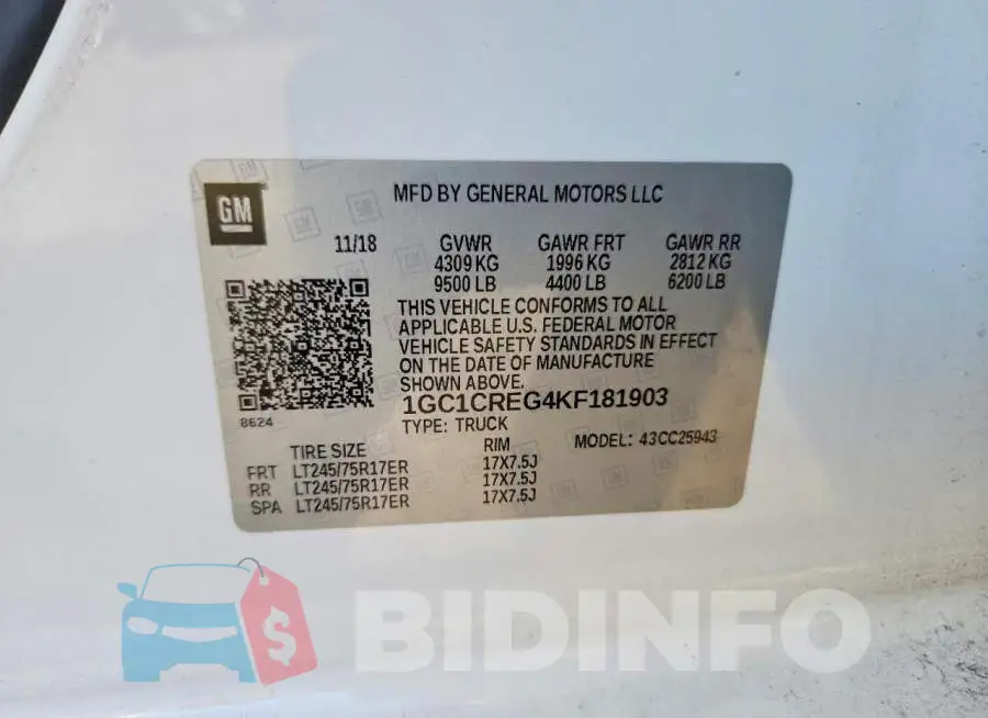 1GC1CREG4KF181903 Photo# 12