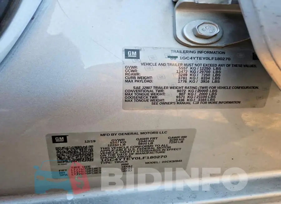 1GC4YTEY0LF180270 Photo# 12