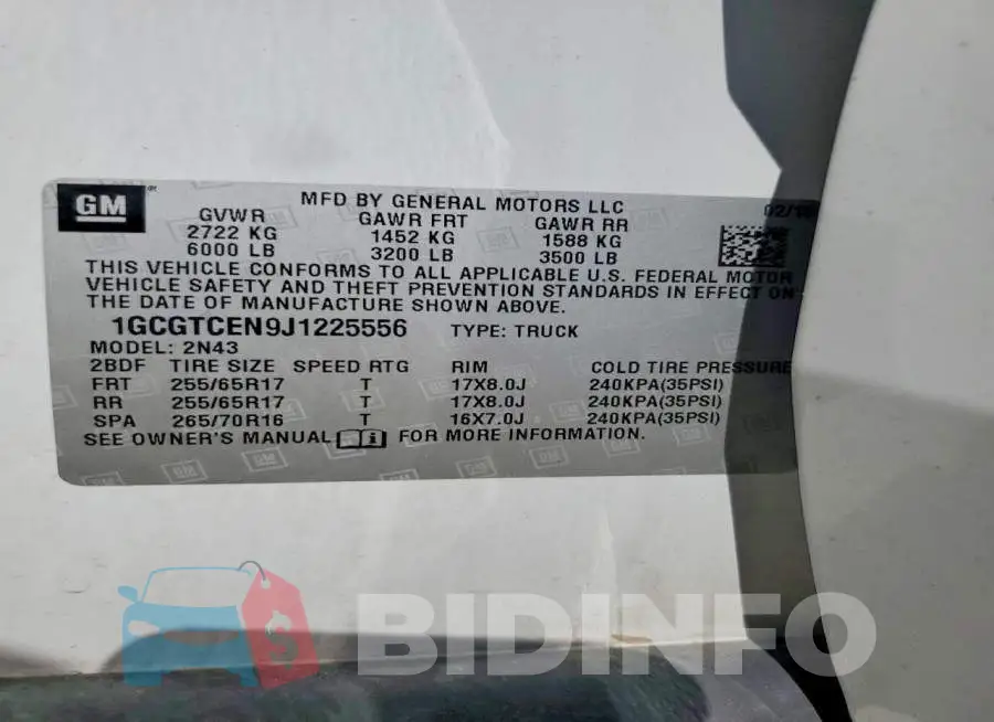 1GCGTCEN9J1225556 Photo# 12