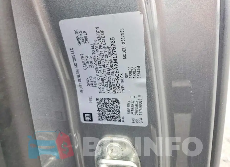 1GCHSCEAXM1276265 Photo# 12