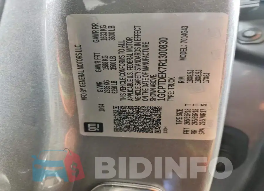 1GCPTDEK7R1300830 Photo# 12