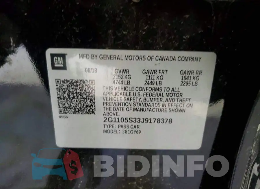 2G1105S33J9178378 Photo# 12