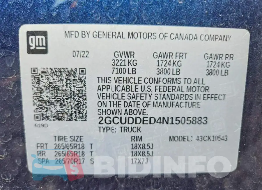 2GCUDDED4N1505883 Photo# 12