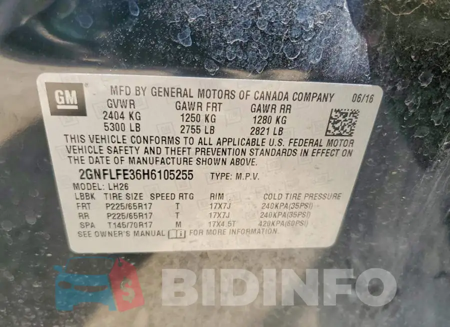 2GNFLFE36H6105255 Photo# 14