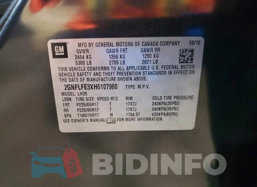 2GNFLFE3XH6107980 Photo# 13