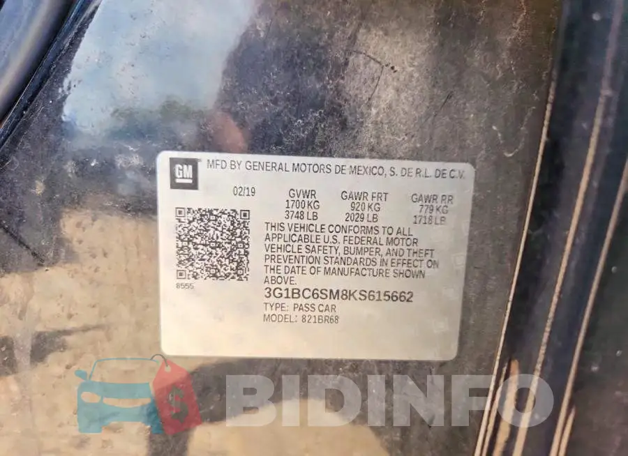 3G1BC6SM8KS615662 Photo# 12
