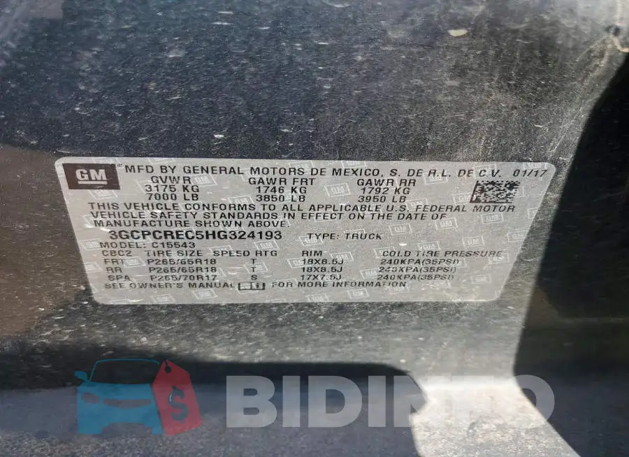 3GCPCREC5HG324193 Photo# 12