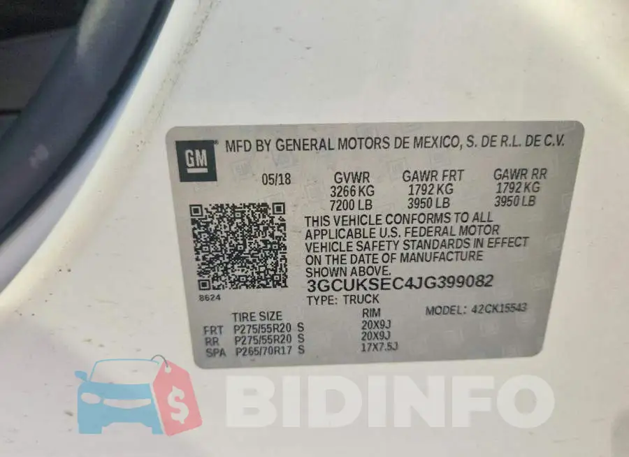 3GCUKSEC4JG399082 Photo# 12