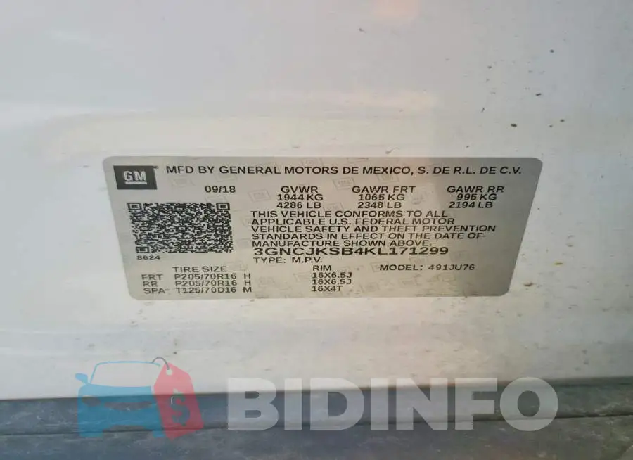 3GNCJKSB4KL171299 Photo# 13