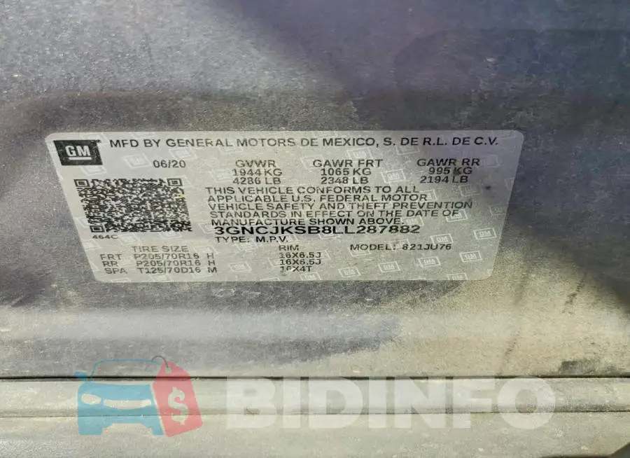 3GNCJKSB8LL287882 Photo# 14