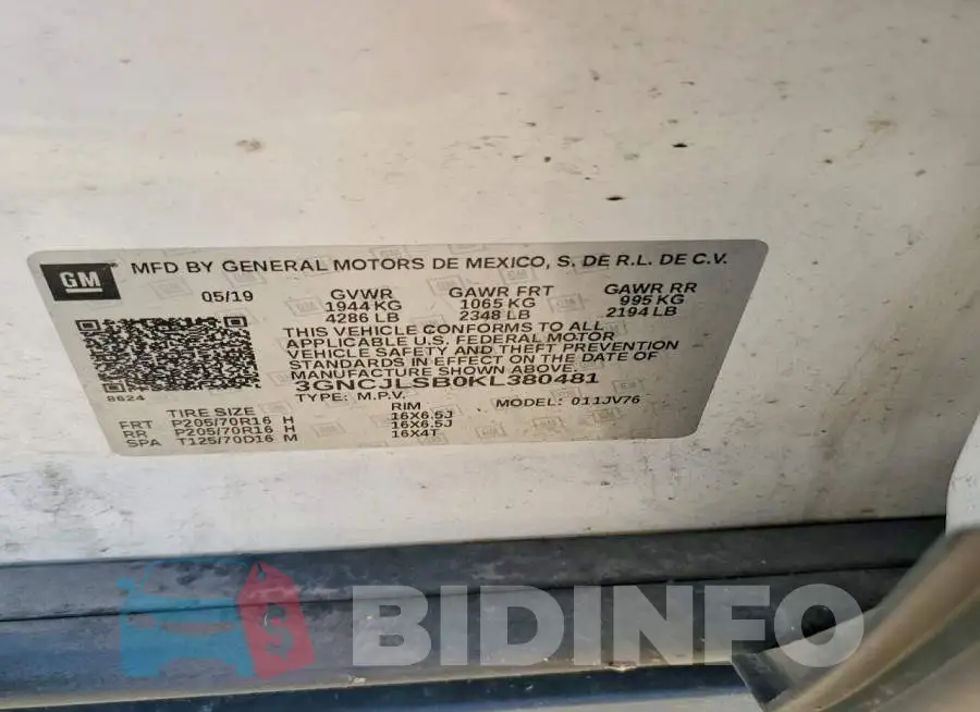 3GNCJLSB0KL380481 Photo# 13