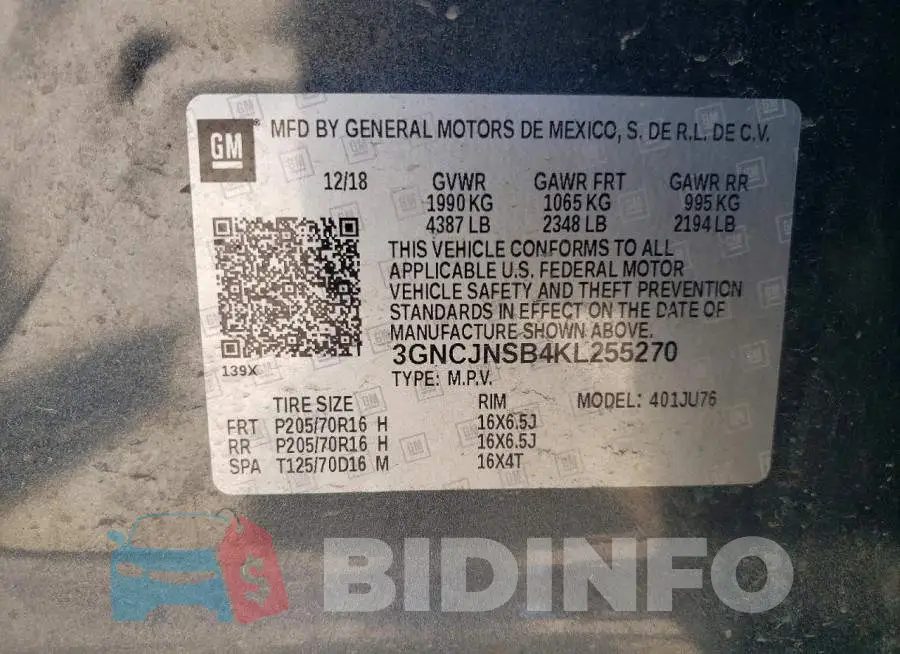 3GNCJNSB4KL255270 Photo# 13