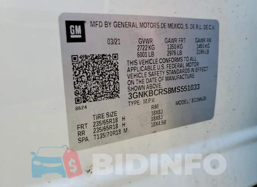 3GNKBCRS8MS551033 Photo# 13