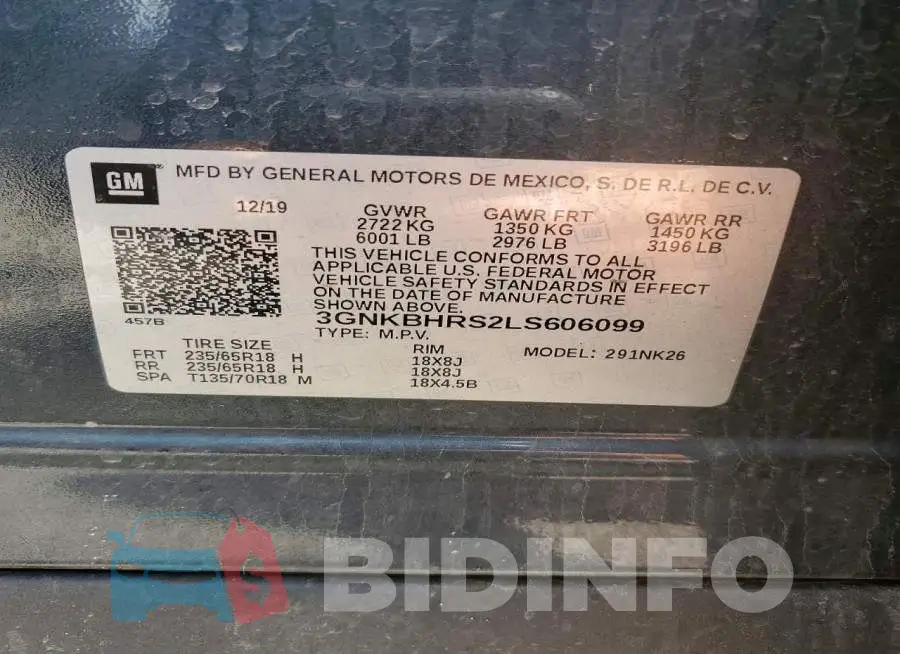 3GNKBHRS2LS606099 Photo# 13