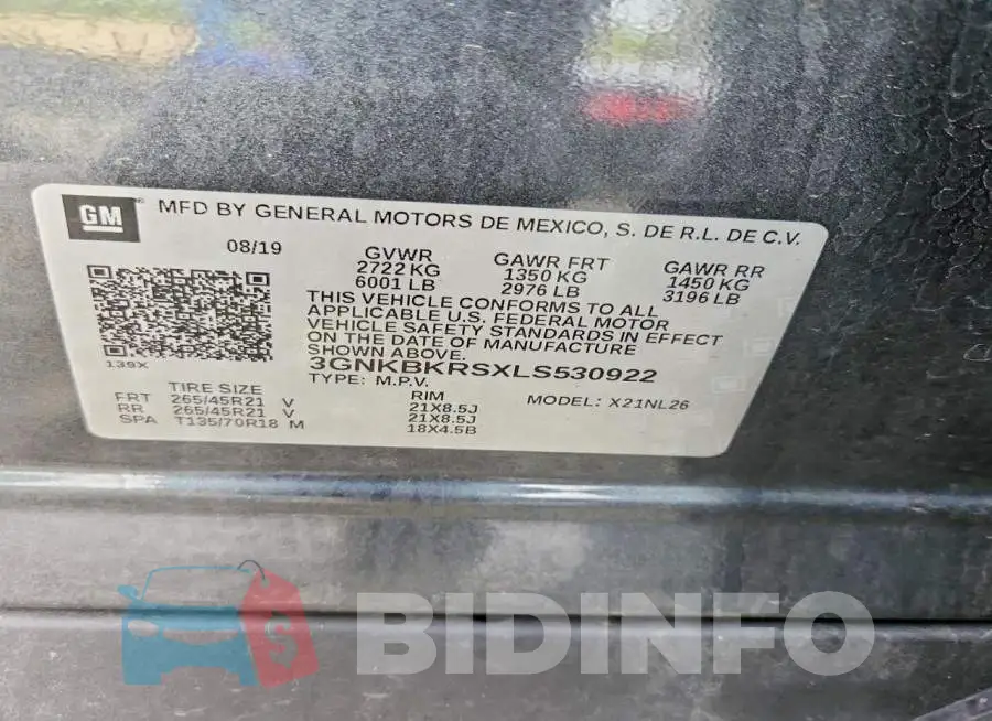 3GNKBKRSXLS530922 Photo# 13