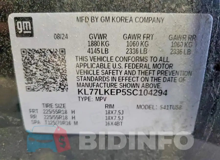 KL77LKEP5SC104294 Photo# 13