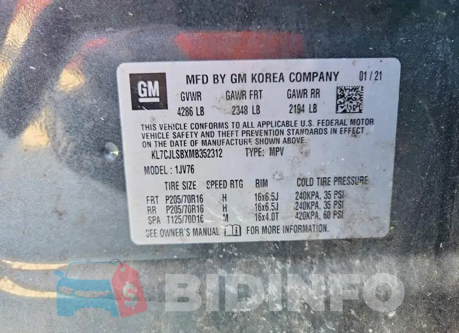 KL7CJLSBXMB352312 Photo# 13