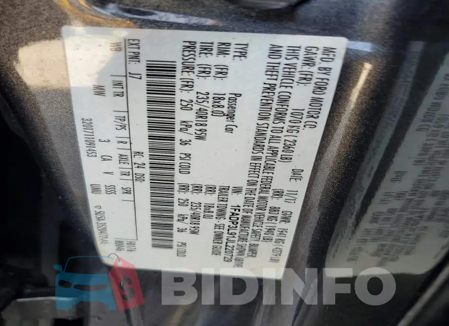 1FADP3L91JL220729 Photo# 12