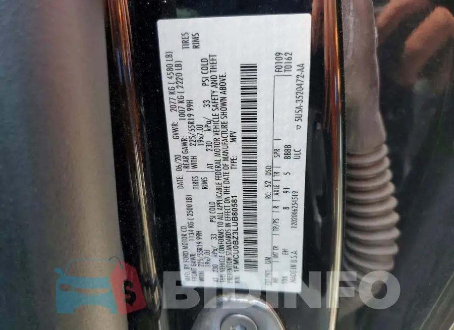 1FMCU0BZ3LUB80581 Photo# 12