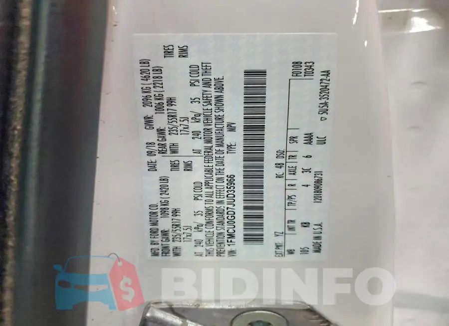 1FMCU0GD7JUD35966 Photo# 13