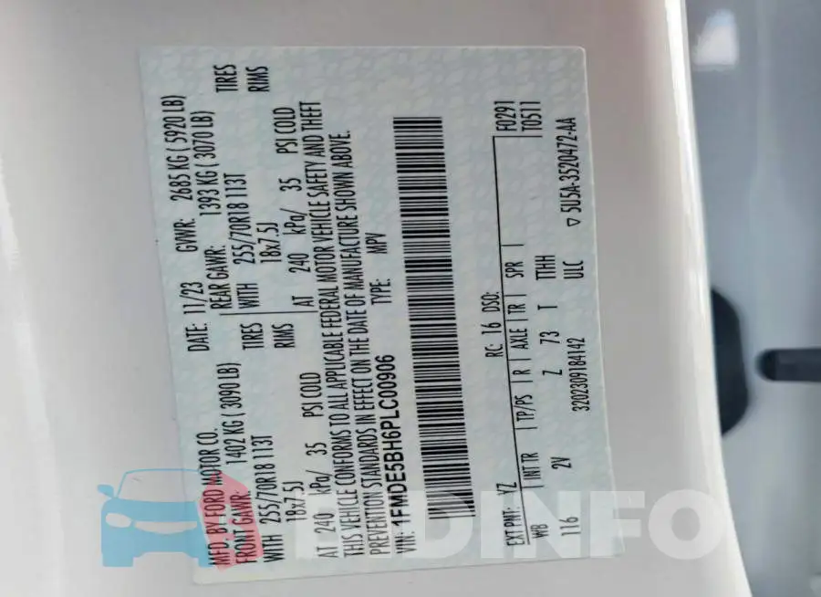 1FMDE5BH6PLC00906 Photo# 14