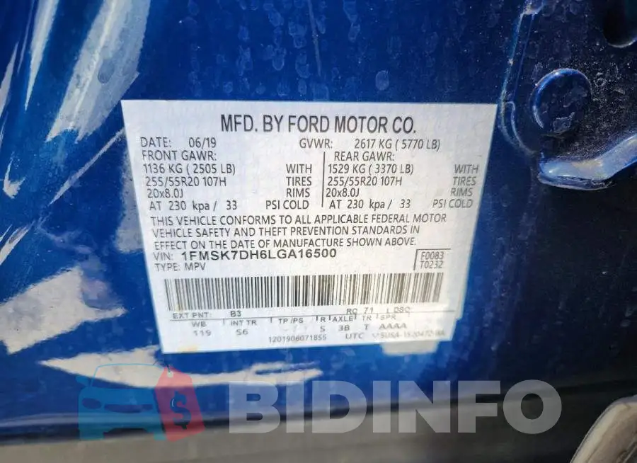 1FMSK7DH6LGA16500 Photo# 12