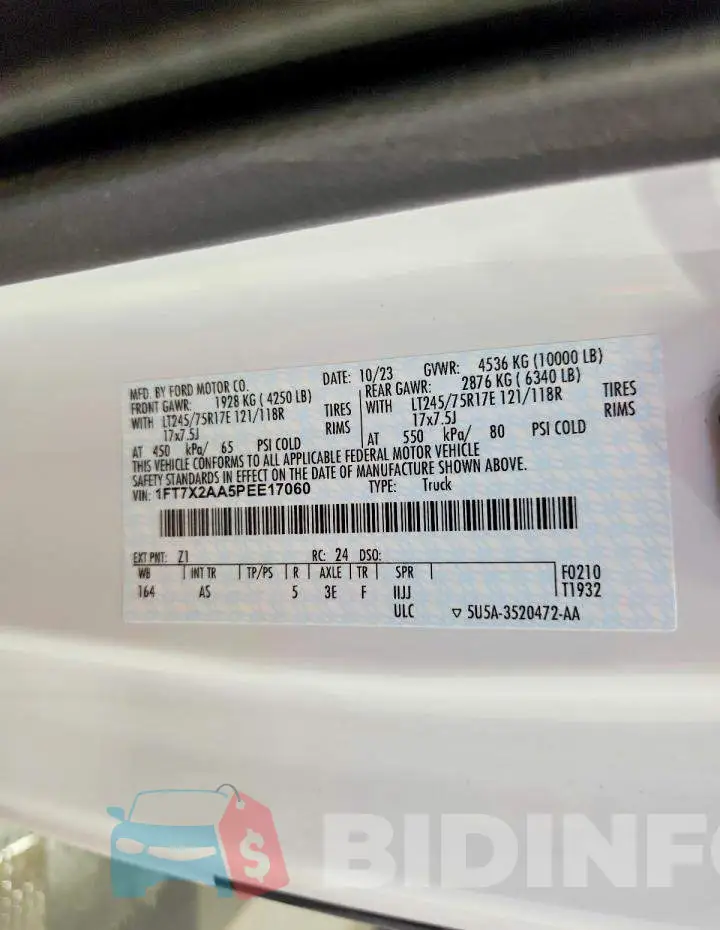 1FT7X2AA5PEE17060 Photo# 13