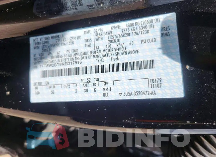 1FT8W2BT6RED17916 Photo# 12