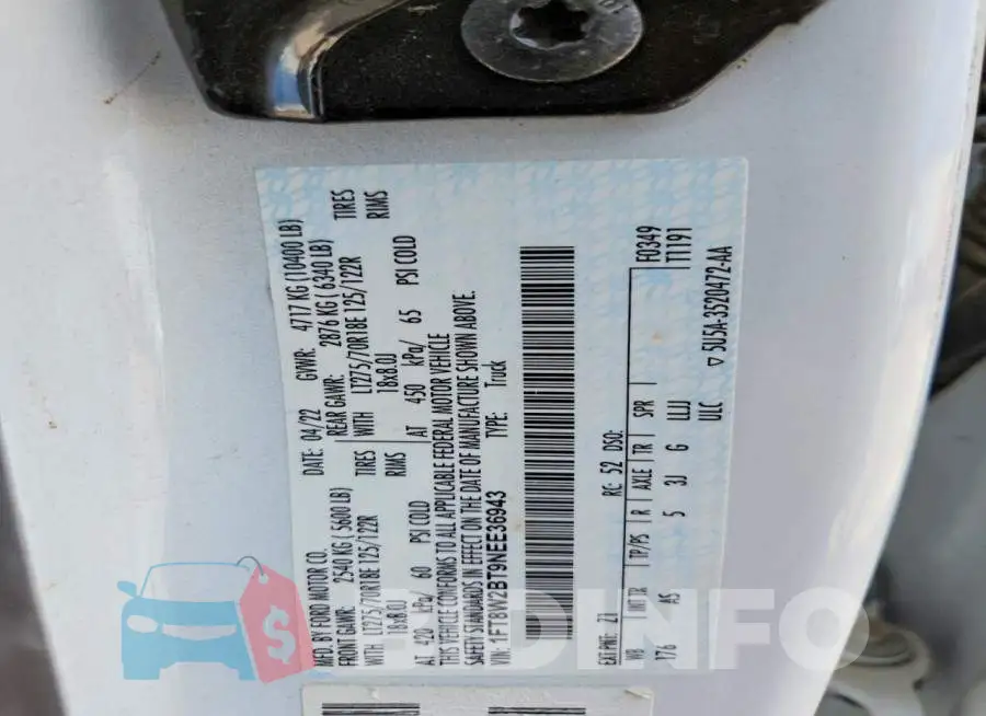 1FT8W2BT9NEE36943 Photo# 12
