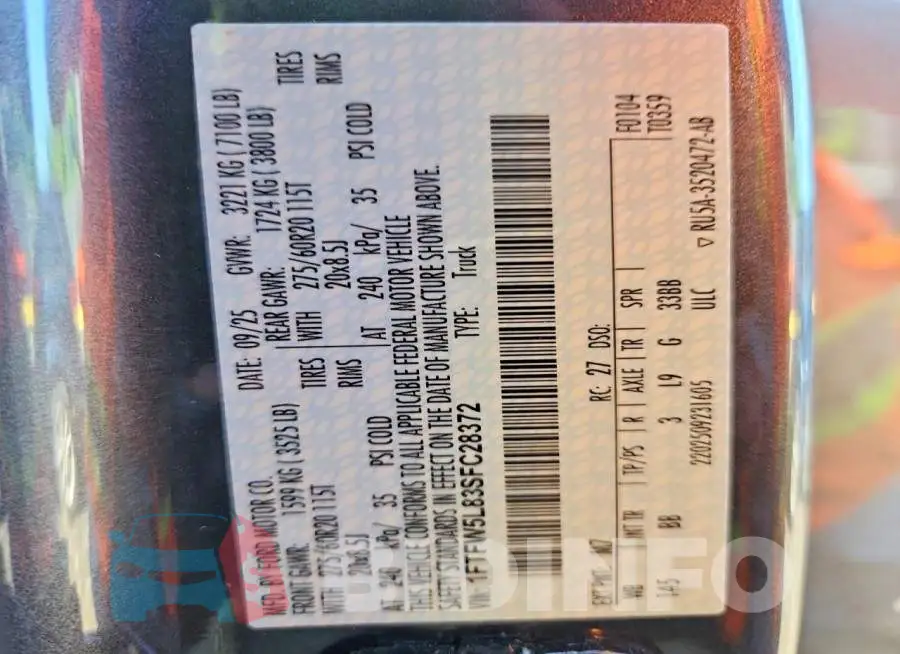 1FTFW5L83SFC28372 Photo# 12