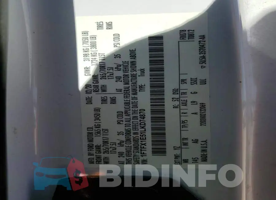 1FTFX1E51LKD74870 Photo# 12