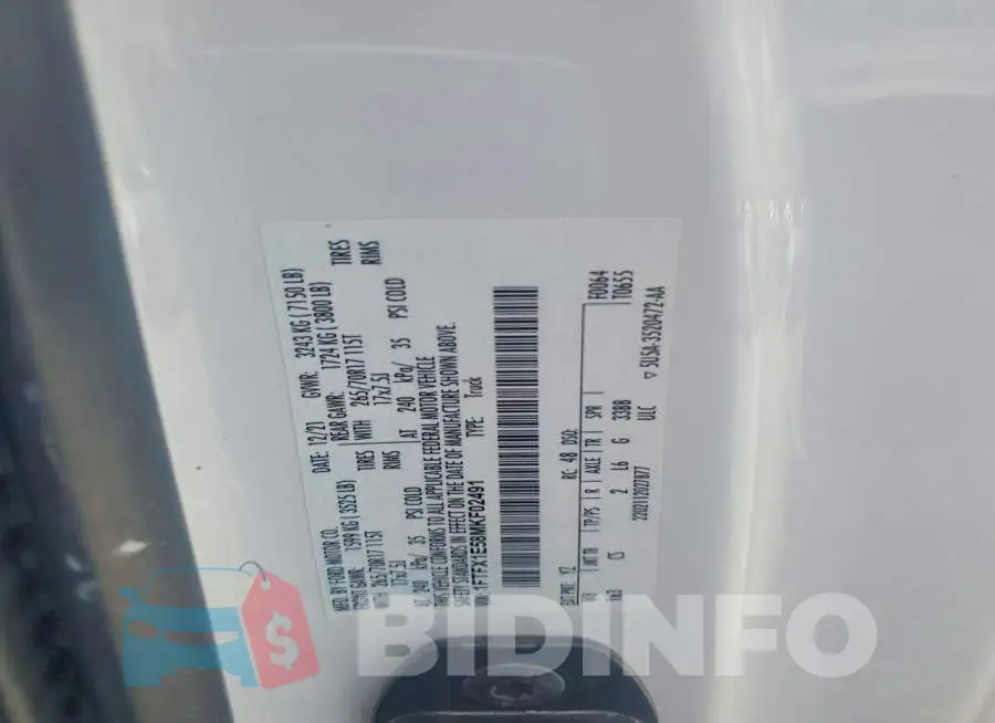 1FTFX1E58MKF02491 Photo# 12