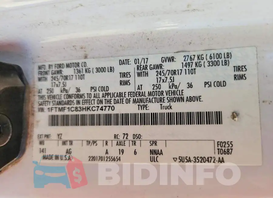 1FTMF1C83HKC74770 Photo# 12