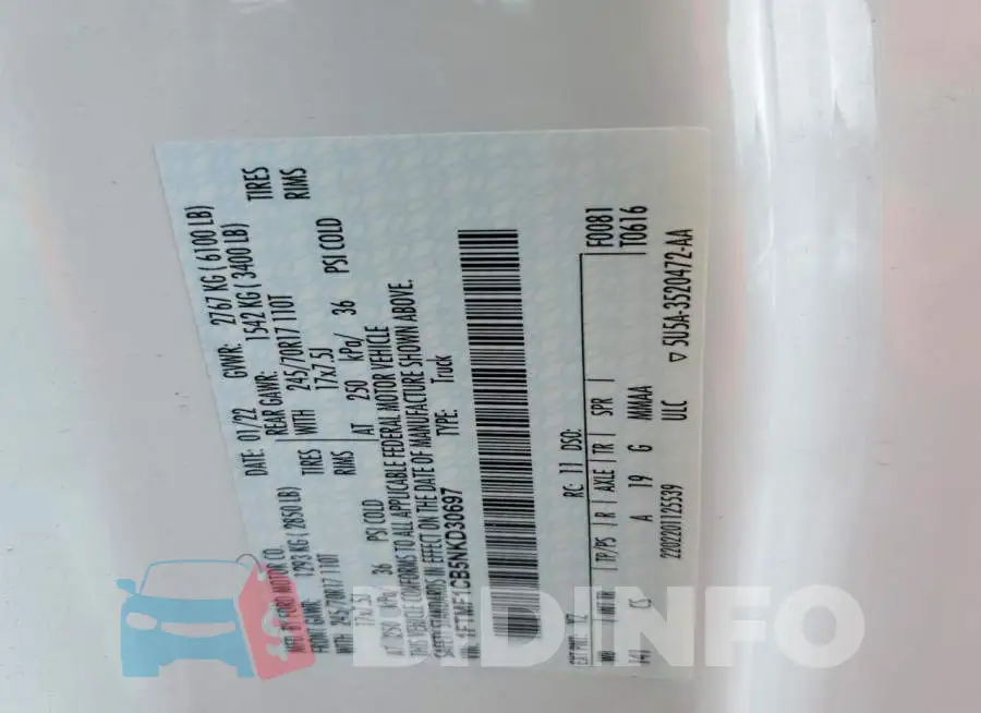 1FTMF1CB5NKD30697 Photo# 12
