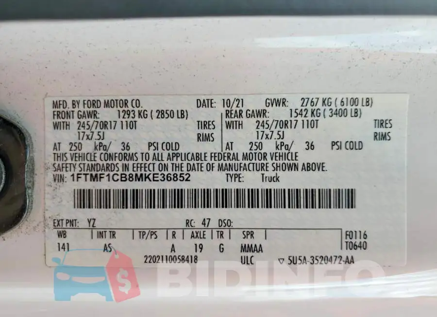 1FTMF1CB8MKE36852 Photo# 13